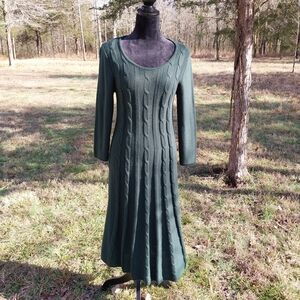 Nine West Forest Green Long Sleeve Dress